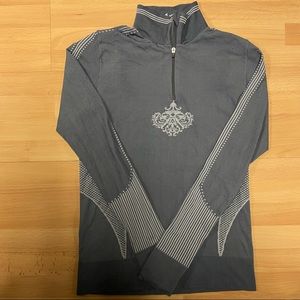 Gray Quarter-Zip Women's Top